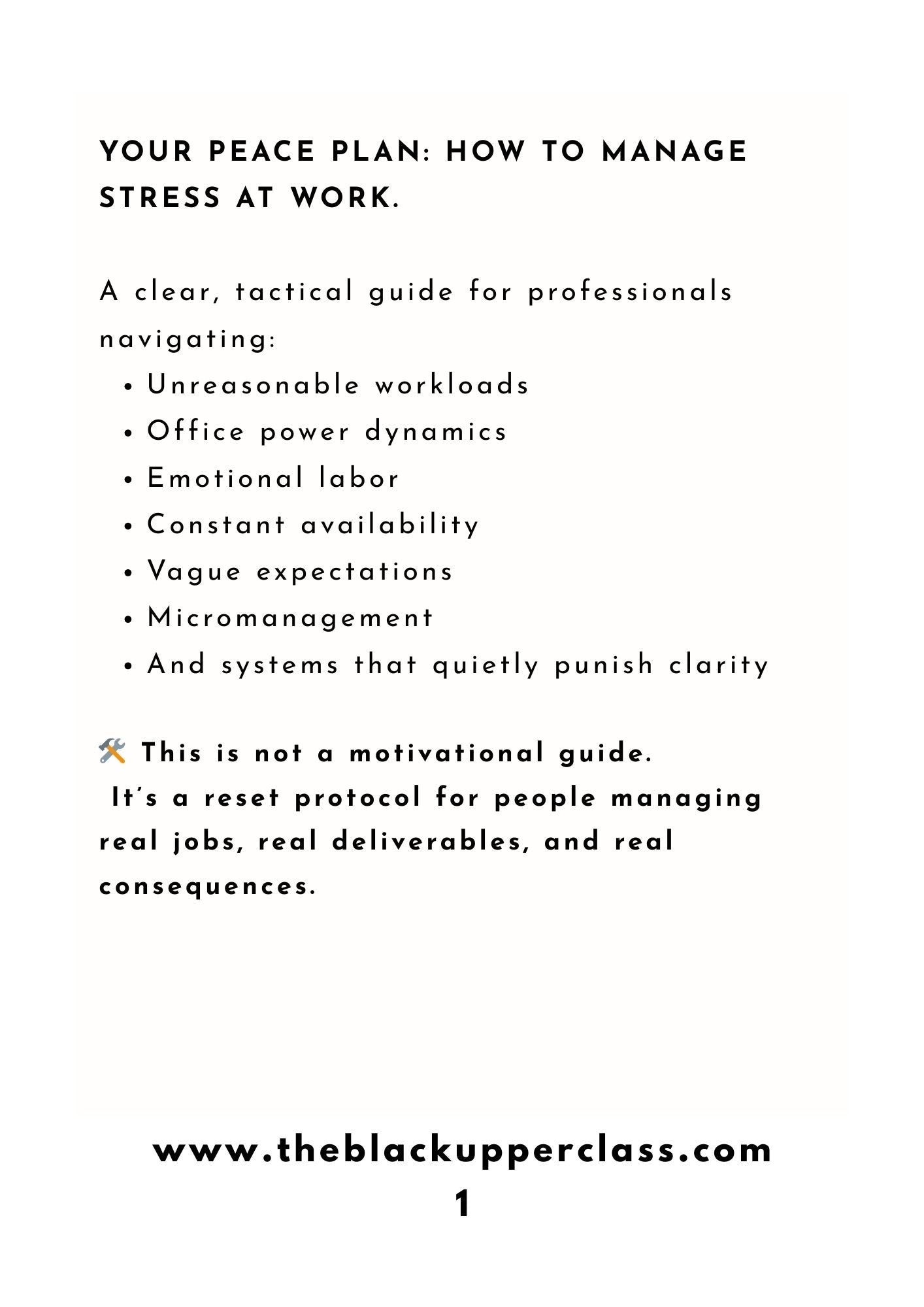 The Corporate America Survival Kit: If Work Feels Like War, Your Peace Plan - Corporate Stress is Real